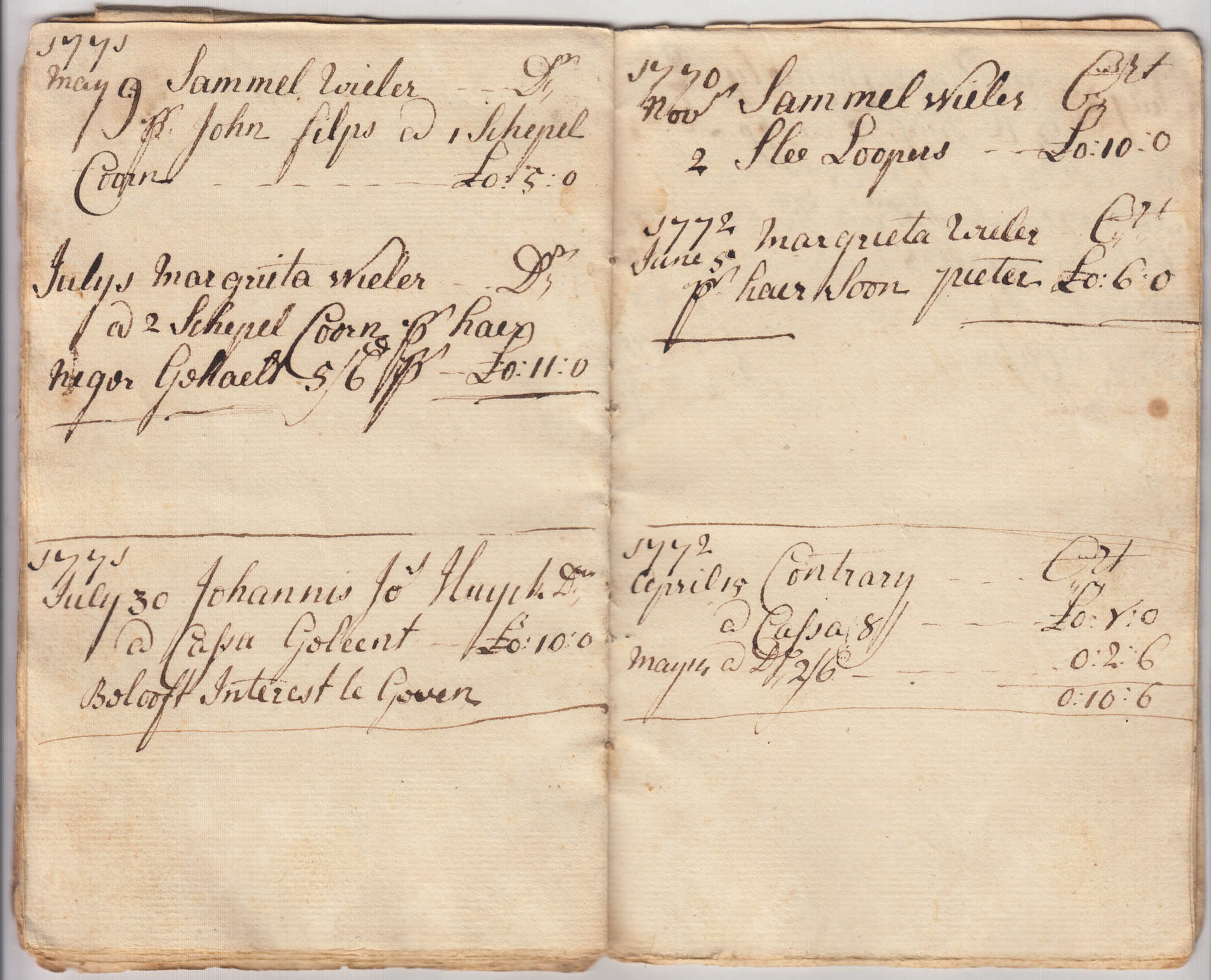BH024 1769-1775, Account Book of Elizabeth Huyck, 30 Pages